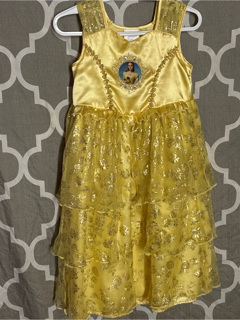 Yellow Belle-Inspired Girls Costume Dress Disney Store 3T